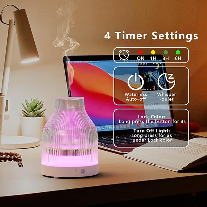 SOICARE Diffuser,USB Plug-in Car Portable Aromatherapy Diffuser,Essential Oils for Diffusers with 7 Colors Lights 2 Switch Mode Waterless Auto Off for Car Home Office Room (One Button Control)