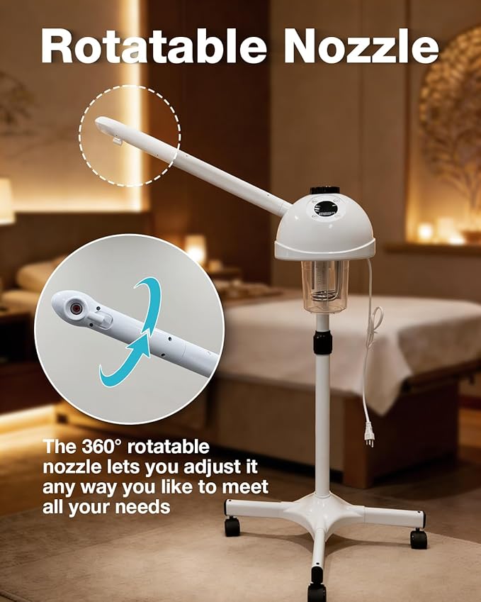 Professional Facial Steamer with Hot Ozone Function—Ideal for Estheticians and Beauty Professionals, for Use at Home or in the Salon