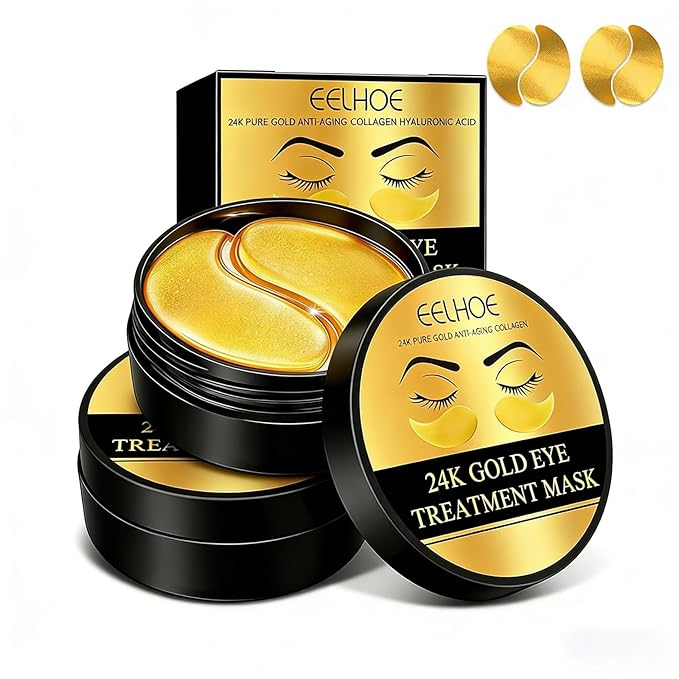 Under Eye Patches 120PCS, 24K Gold Collagen Eye Mask for Puffy Eyes & Dark Circles, Hydrating Eye Pads, Anti-Aging Under Eye Treatment to Smooth Fine Lines