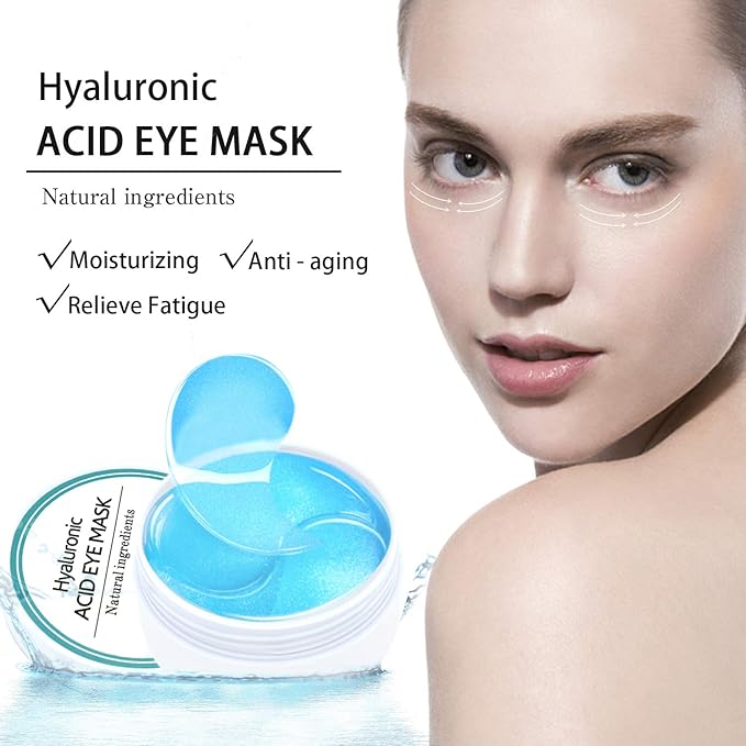 Under Eye Patches, Eye Mask for Puffy Eyes and Dark Circles with Hyaluronic Acid, 60PCS Collagen Gel Eye Pads Treatment for Moisturizing Wrinkles Anti-Aging, Fine Lines Eye Bags Care Women Men