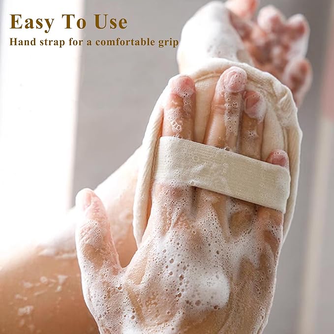 [Pack of 6] Loofah Sponge Pads Natural Organic Bath Luffa Sponges Pads Natural Bath Shower Loofah Body Scrubber Sponges for Exfoliating Your Skin