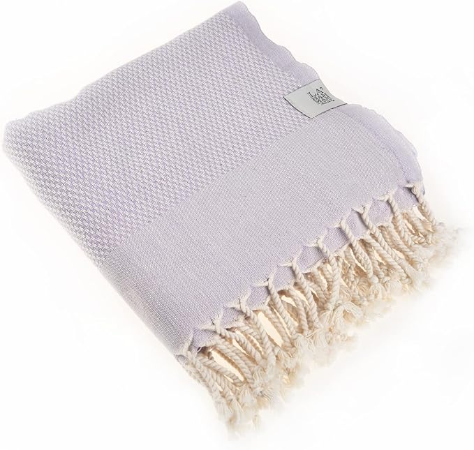 Beach Towel | Cotton Beach Towels, Easy to Carry, Sand Free, Highly Absorbent, Quick Dry, Turkish Towels for Travel Camping Bath Sauna Beach Gym Pool Yoga SPA by Lahammam, Akasya, Lilac