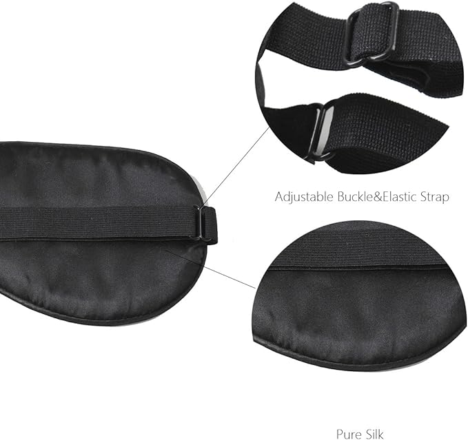 100% Mulberry Silk Sleep Mask Blackout, Cute Natural Sleeping Mask with Adjustable Elastic Strap, Satin Eye Cover for Men Women Adults (Kiss)