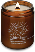 Hemlock Park Golden Hour Apothecary Hand-Poured Scented Candle | Crackling Wood Wick, Botanical Fragrance & Coconut Wax | Up to 60 Hour Burn Time | 8 oz