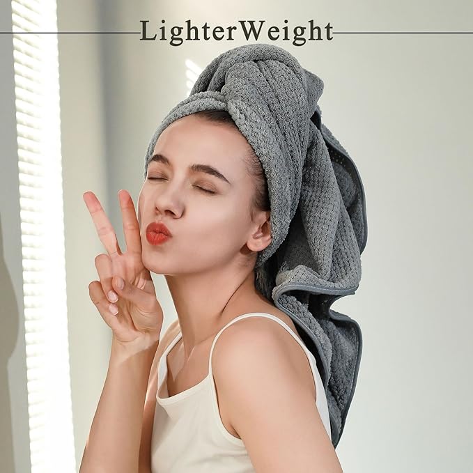 2 Pack Bath Towel Set, Waffle Bath Towel Set, Microfiber Super Soft Highly Absorbent, Sturdy Quick Drying Towels for Bathroom, Gym, Sports, Yoga(2 Piece 27" x 55", 1Grey+1Beige White)