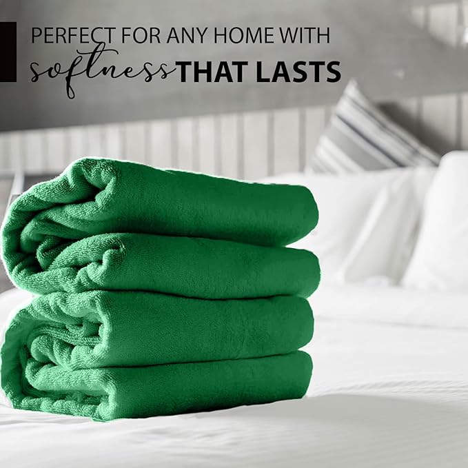 KAHAF COLLECTION 100% Cotton Bath Towels, 24x48 Pack of 6 Towels, Quick Dry, Highly Absorbent, Soft Feel Towel, Gym, Spa, Bathroom, Shower, Pool, Luxury Soft Towels (Light Green, 24x48-6 Pack)
