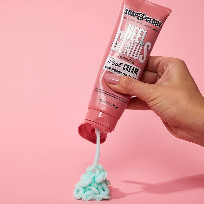 Soap & Glory Moisturizing Foot Cream for Dry, Cracked Feet & Heels - AHA Foot Exfoliator for Dry, Rough Heels - Hydrating Heel Cream for Overnight Repair (4.2 oz)