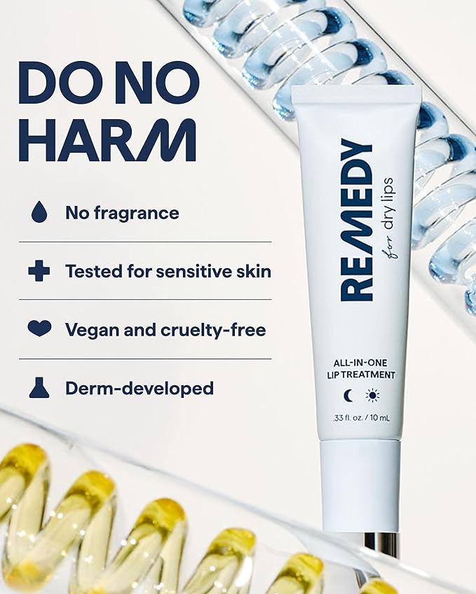 Remedy for Dry Lips | All-In-One Lip Treatment | Hydrating and Healing Lip Balm Ointment with Ceramides, Peptides, and Dimethicone | Repairs Dry, Cracked Lips | By Dermatologist Dr. Shah