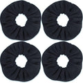 IVARYSS Super Towel Scrunchies for Drying Hair, Absorbent and Soft Microfiber for Frizz Free, Large Thick Ponytail Holder Wet Hair Accessories for Women and Girls, 4 PCS (Black)
