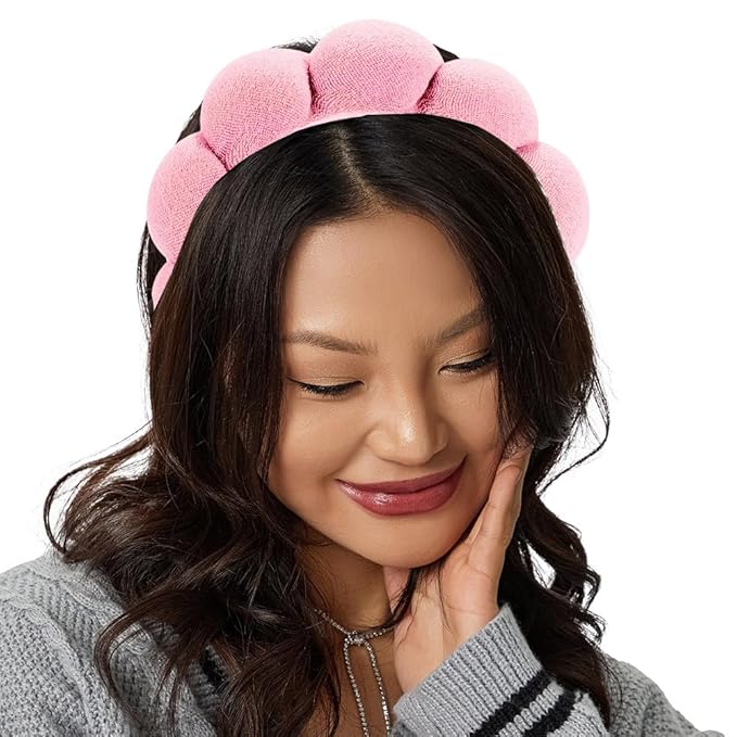 Spa Headbands for Washing Face or Facial, Makeup Headband for Women, Skincare Hair band, Puffy Terry Cloth Face Washing Head band for Maskup, Skin Treatment