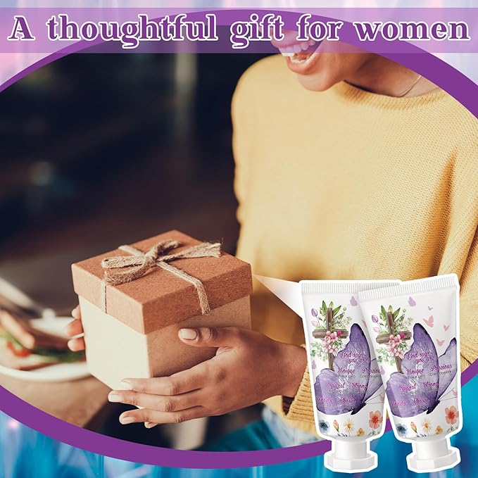 50 Pack Christian Hand Lotion Bulk Gifts for Women Mother's Day Gifts Bible Mini Travel Hand Lotion for Women Church Appreciation(Vibrant)