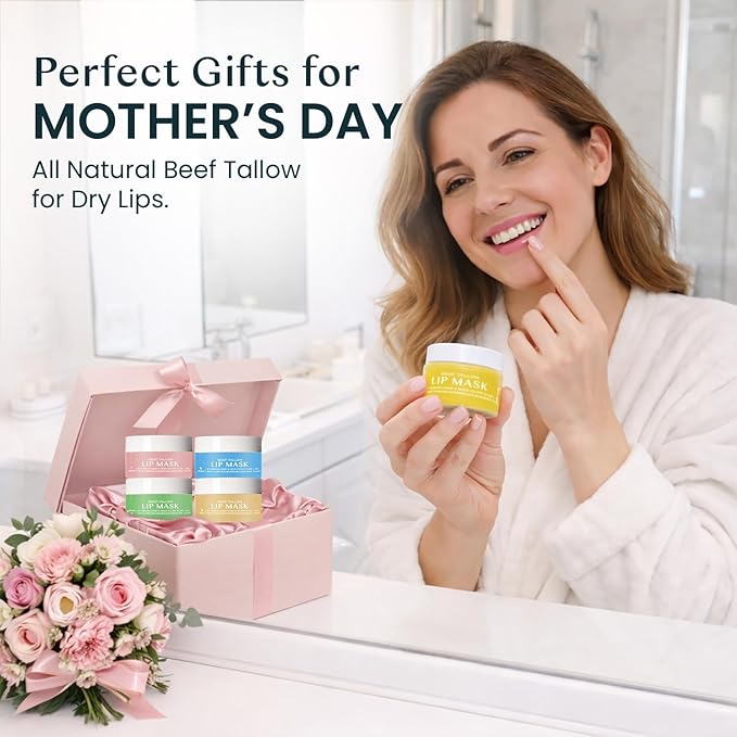 Body Restore Collagen Lip Mask – Mothers Day Gifts for Mom, Hydrating Lip Treatment, Birthday Gifts for Women, Self Care Spa Gifts – Unscented