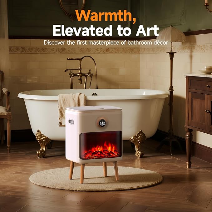 FEPPO Towel Warmer, Large Capacity Luxury Towel Warmers for Bathroom with HearthGlow Display, Rotary Timer Control & LED Countdown, Fits 2 Large Towels, Bathrobes, Blankets, Pajamas