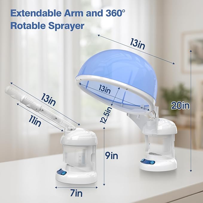 Hair Steamer Kingsteam 2 in 1 Ozone Facial Steamer, Design for Personal Care Use at Home or Salon Bar