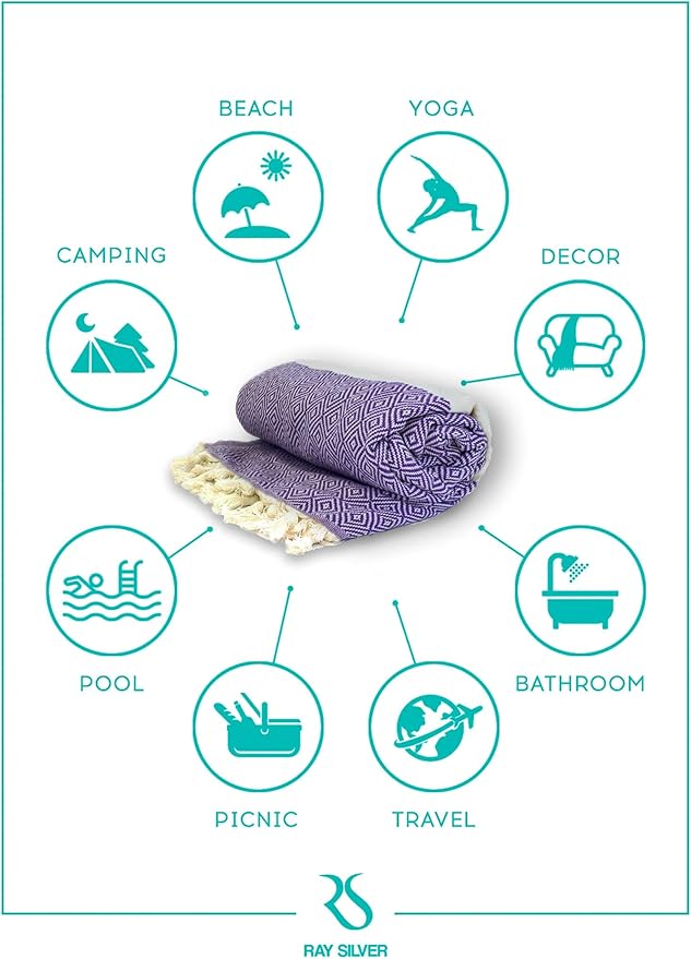 Turkish Beach Towel Oversized Clearance XL 40x71- Sand Free - 100% Cotton Soft Quick Dry - Extra Large Blanket Travel and Pool Towels for Adults- Cloud Sandproof, Beach Essentials for Women