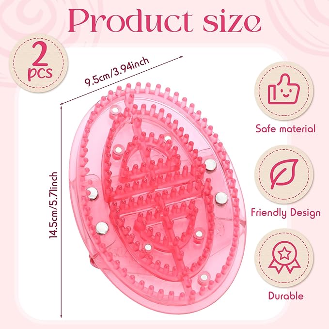 2 Pcs Meridian Massage Brush Magnetic Full Body Meridian Brush Beauty Salon Massage Tools for Full Body SPA Massager Relaxation(Pink)