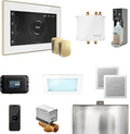 Mr Steam Bliss Max Steam Shower Ctrl Pkg w/iSteamX Control and Steamhead in White Satin Brass