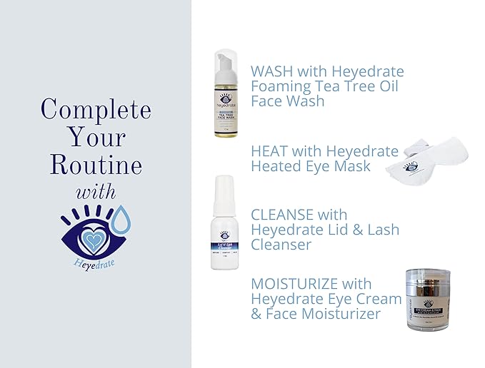 Heyedrate Heated Eye Mask - Soothing Warm & Cold Compress for Temporary Relief of Irritated Eyes - Reusable Mask, White