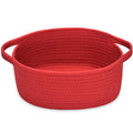 ABenkle Small Basket with Handles - Decorative Durable Rope Woven Storage Bin Shelf Storage Organizer Cube, Easter Baby Gift Basket, 12"x8"x5"