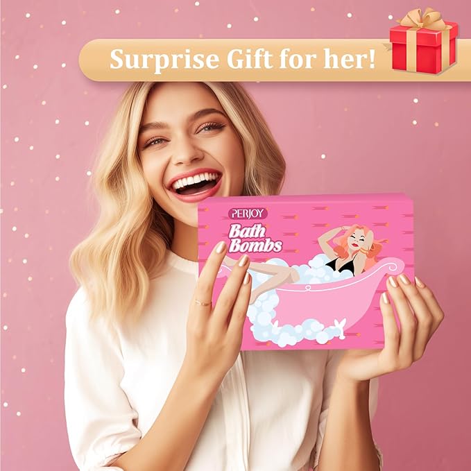 Bath Bombs for Girls Kids & Women, 8pcs Organic Bath Bombs, Bubble Bath Self Care Valentines Birthday Christmas for Kids Girls, Mothers Day Gifts for Wife, Mom, Women & Her