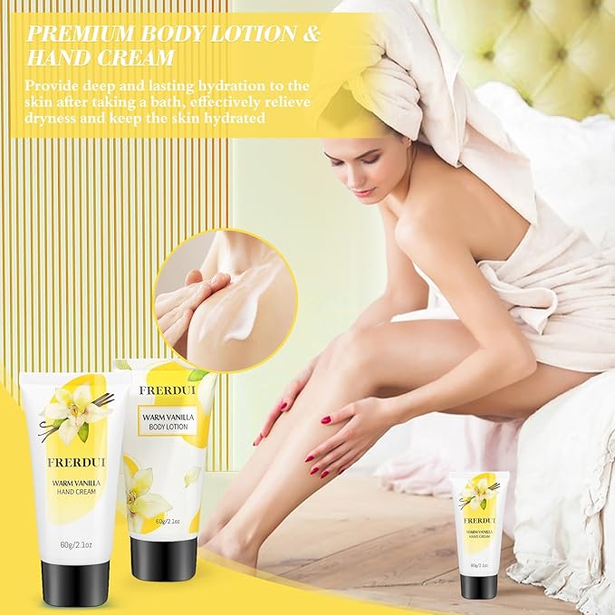 Mothers Day Gifts for Mom, Birthday Gifts for Women, Relaxing Spa Gift Baskets for Women, Warm Vanilla Self Care Bath and Body Gift Set Care Package for Her Wife Mom Female Friends Bestie Sister