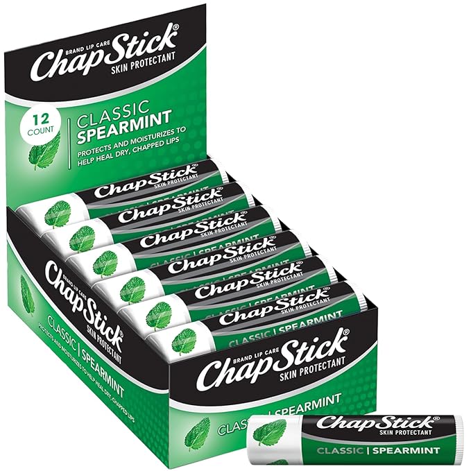 ChapStick Classic Skin Protectant Flavored Lip Balm Tube, 0.15 Ounce, 12 Count (Pack of 1)