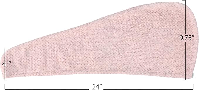 EXPRESSIONS Microfiber Hair Towel in Pink - 1pc Super Soft Ultra Absorbent Hair Towel, Luxury - Less Frizz