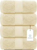 White Classic Luxury Bath Towels Large - Cotton Hotel spa Bathroom Towel |30x56 | 4 Pack | Beige
