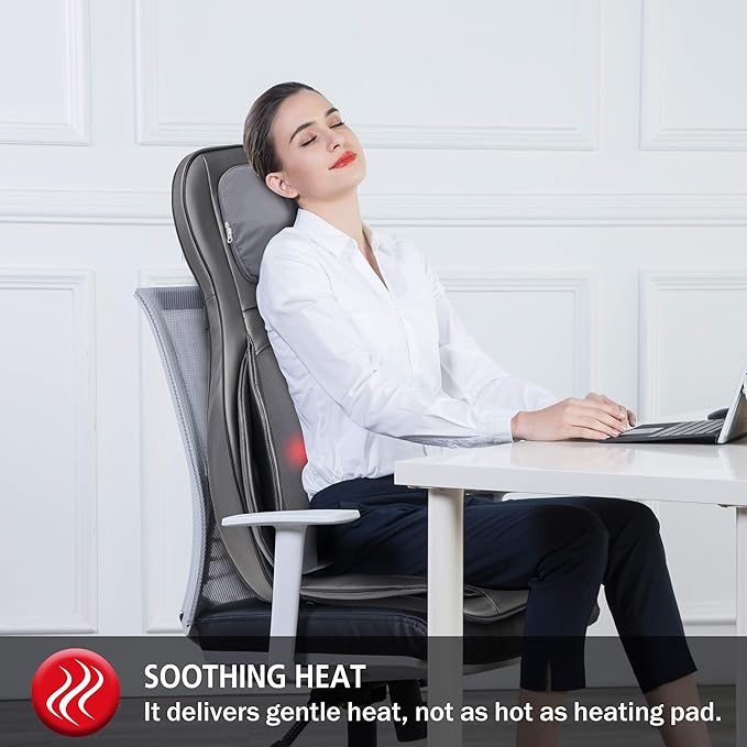 COMFIER Shiatsu Neck and Back Massager with Heat,Back Massager for Pain Relief Deep Tissue, Rolling & Compression Massage Chair Pad for Office Chair, Gift for Dad