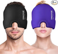 ONLYCARE Migraine Relief Cap,Soothing Migraine Mask,Upgraded Odorless Gel Ice Head Wrap, Hot and Cold Therapy, FSA or HSA Eligible Headache Ice Pack for Tension and Stress(Black & Purple)
