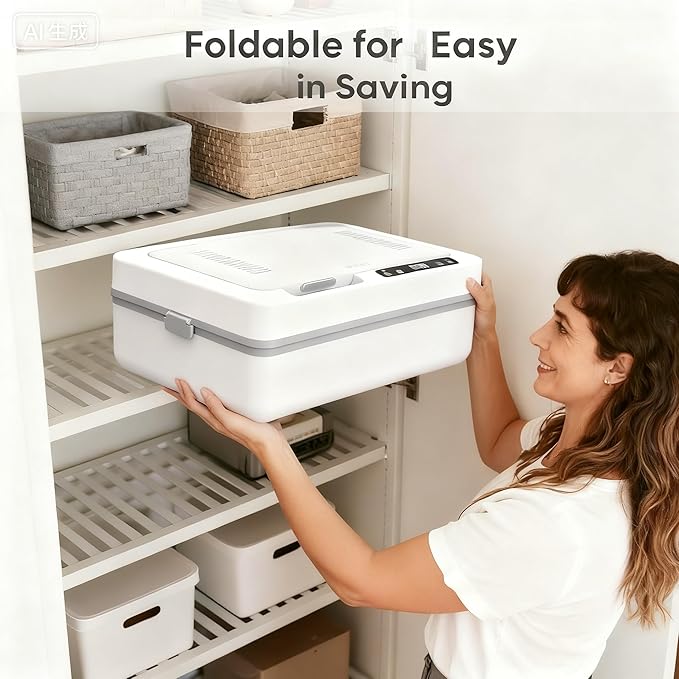 IPOW Foldable Towel Warmer 35L Large Quick Heating Hot Warming Tub Fits Up to 3 Oversized Towels(45"x70"), Bathrobes and Blankets Ideal for Home & Spa