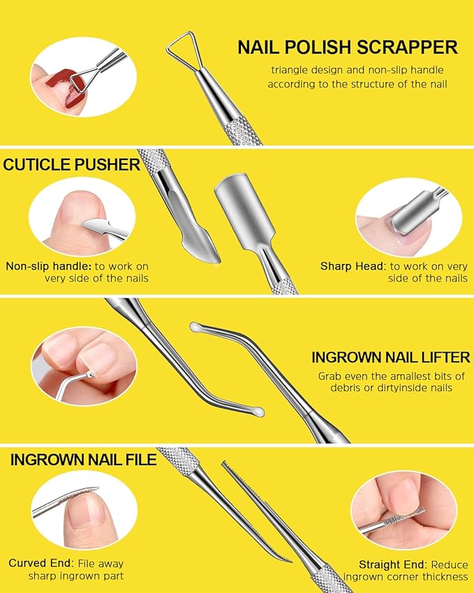 MORGLES Nail File and Buffer Blocks with Nail Care Kit, 13 Pcs Manicure Kit for Women with Milk and Honey Cuticle Oil and Cuticle Trimmer Set
