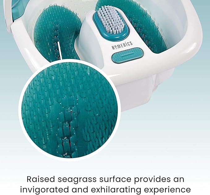HoMedics Bubble Spa Elite Footbath, 2-in-1 Removable Pedicure Center, Toe-Touch Control, Easy Tote Handle No-Splash, FB-450H