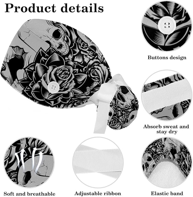Women's Working Caps with Scrunchies Tarot Pattern Background Lace-Up Hat Unisex Hair Covers One Size