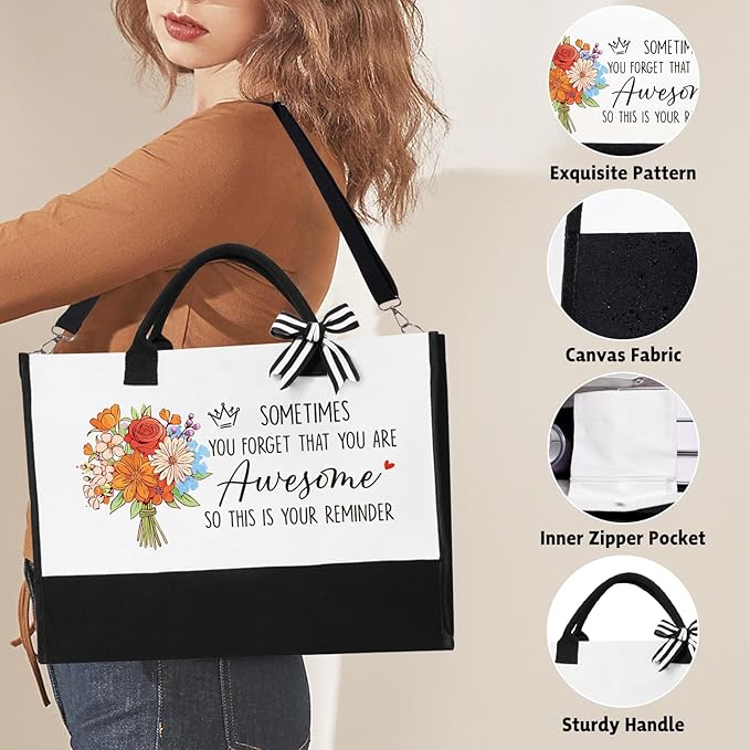 iAOVUEBY Thank You Gifts for Women, Employee Appreciation Gifts for Coworkers Teacher Nurse Boss Mom Farewell Retirement Thank You Gift Box, Canvas Tote Bag Tumbler Gratitude Gift Baskets