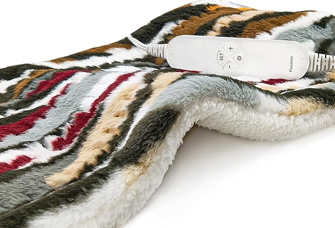 Pasonio Electric Heating Pad for Back Pain Relief - 12 Heating Levels-8 Timer Settings - Heat Pad with Moist & Dry Heat Therapy - Hot Heated Pads -Washable (XL 12"x24" Camouflage) - MCC