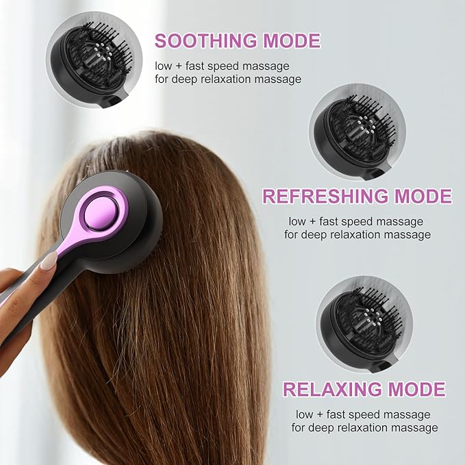 Yi Dong Electric Scalp Massage Comb with 4500mm² 66 Nodes, 3 Modes, Built-in 3ml Essential Oil Reservoir, Type-C Rechargeable - Long-Lasting Hair Care Gift