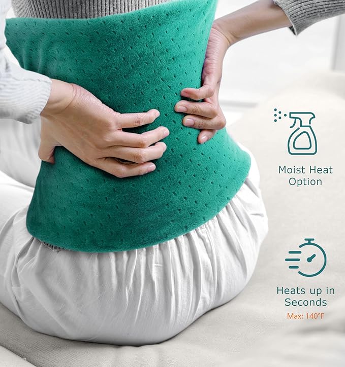 Mothers Day Gifts for Mom Her,Heating Pad for Back Pain & Cramps - Ultimate Pain Relief & Versatile Gift for Women, Men, Dad, Mom - Ideal for Christmas, Soft Machine Wash Fabric, King Size 12"x24"