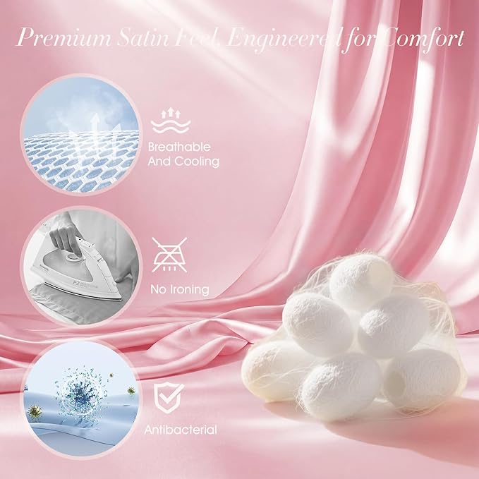 LC-dolida Satin Silk Bonnet for Sleeping Women Men, Hair Bonnet for Curly & Natural with Sleep Mask, Reduce Frizz