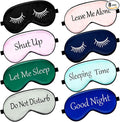 8 Pieces Funny Sleep Mask Silk Eye Mask with Adjustable Strap Soft Cute Blackout Blindfold Eye Cover for Women Men Full Night's Sleep, Travel, Nap, Meditation(Retro Colors)