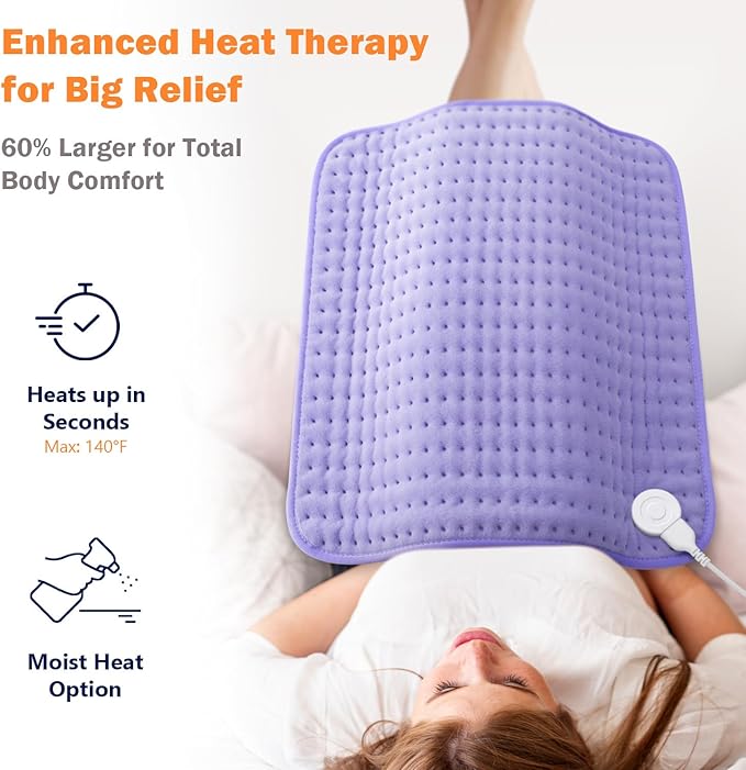 Mothers Day Gifts for Women Mom Wife, Heating Pad - 20"x24" Electric Heating Pad for Back, Neck, Shoulder Pain and Cramps - Moist Heat Option, Machine Washable, Birthday Gift for Her She