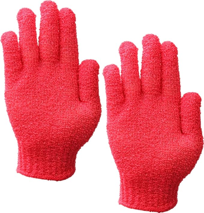 IBLUE Shower Gloves,Double Sided Exfoliating Bath Body Scrub Gloves For Women & Men Deep Clean Skin Spa Bathing,#P207