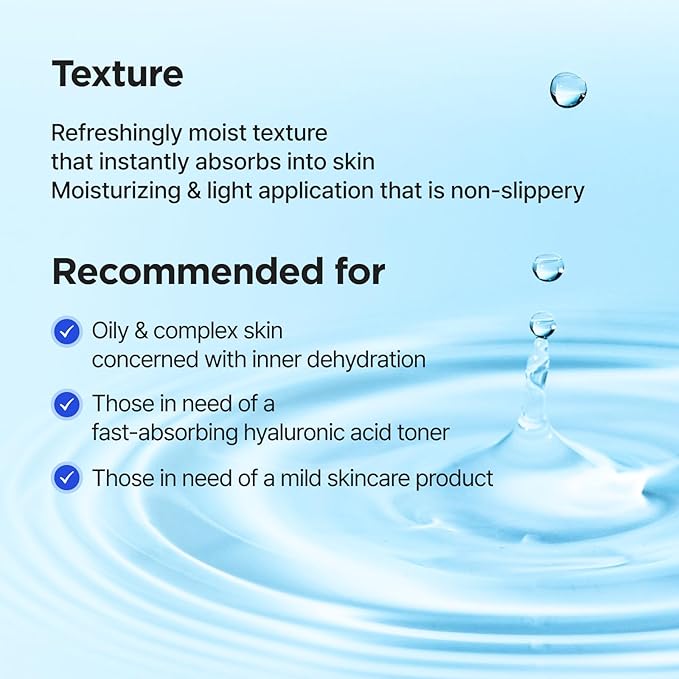 ISNTREE Ultra-Low Molecular Hyaluronic Acid Toner 300ml, 10.14 fl.oz | Korean Skincare | Quick Absorbing | Deep Hydration & Skin Smoothing | Vegan & Fragrance-Free
