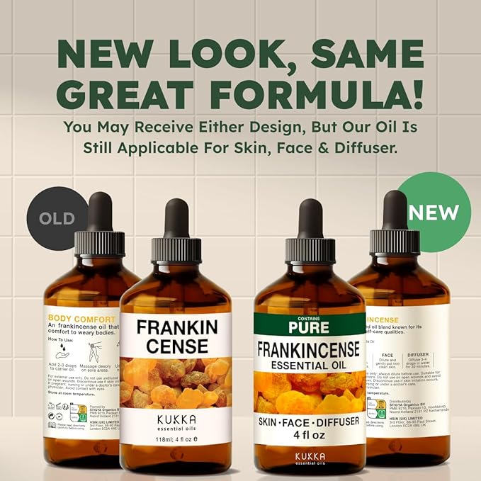 100% Pure Frankincense Oil - 4 Fl Oz Frankincense Essential Oil for Hair, Skin, Diffuser, Aromatherapy & DIY Soap Making Scent