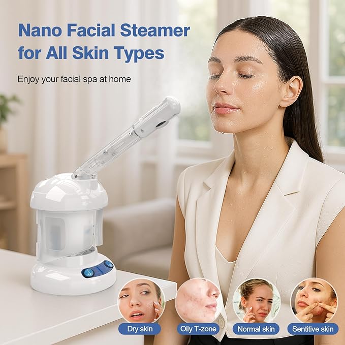 Hair Steamer Kingsteam 2 in 1 Ozone Facial Steamer, Design for Personal Care Use at Home or Salon Bar