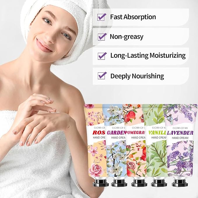 10 Pack Hand Cream Set,Mothers Day Gifts,Teacher Appreciation Gifts,Nurses Week Gift,Birthday Gift for Women,Teen Girls,Natural Plant Fragrance Travel Size Lotion Hand Cream for Dry Hands