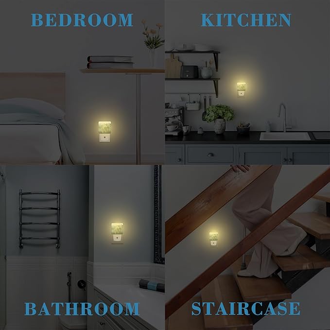 Night Light Plug into Wall Misty Fir Forest Night Light with Dusk to Dawn Sensor Night Light for Kid Girls Boys Women Men Room Decor, Hallway, Kitchen, Bathroom, Nursery, Stairs