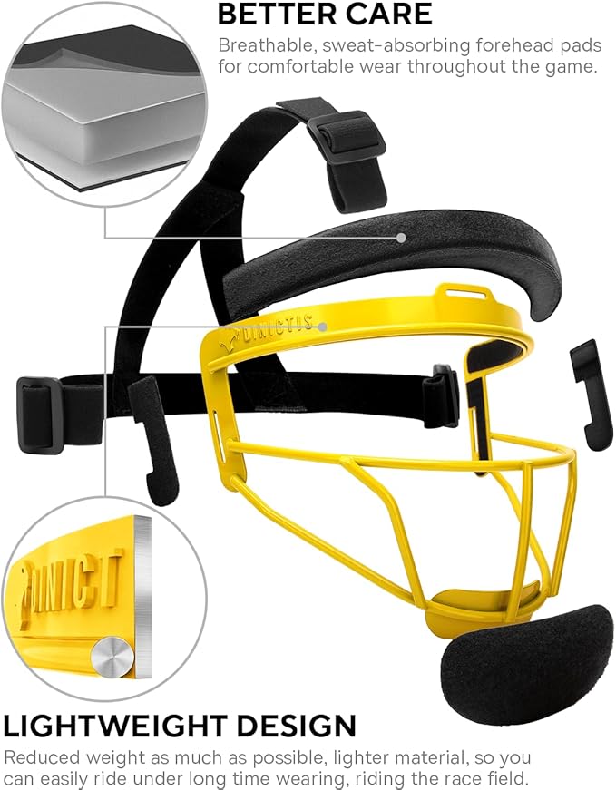 Dinictis Softball Face Mask, Lightweight, Comfortable, with Wide Field Vision, Durable and Safe Face Guards, Premium Protective Softball Fielder's Mask