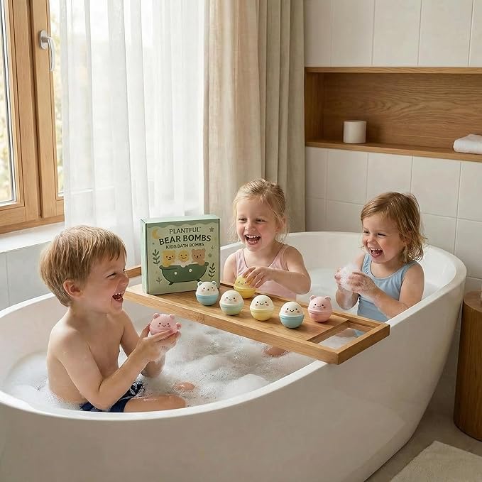 Plantful™ Natural Bath Bomb for Kids, Non-Toxic, Bubble podz, Fluffy Foam soap, Holiday Gifts, Bubble Bath Fizzy for Girls Boys, 9 Pack, Toddler, Pure Essential Oil