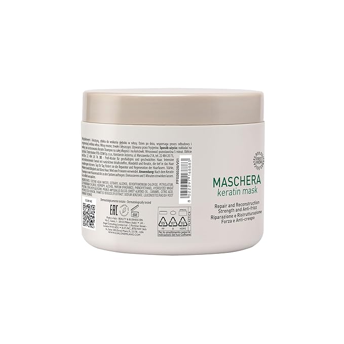 Il Salone Milano Professional Keratin Hair Mask for Damaged Hair - Repair Treatment to Nourish and Strengthen Hair Fibers - Frizz Control - Smoothing - Hair Straightening (16.9 oz)
